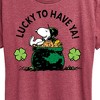 Women's - Peanuts - Lucky To Have Ya Short Sleeve Graphic T-Shirt - 2 of 4