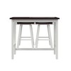 Dorel Home Products 3pc Bryna Counter Height Dining Set with 2 Hanging Stools White/Brown - image 3 of 4