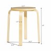 Set of 4 18" Stacking Stool Round Dining Chair Backless Wood Home Decor - 2 of 4