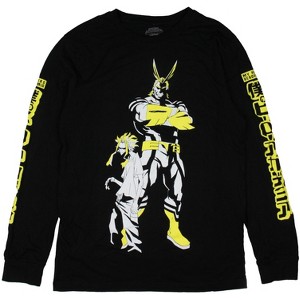 My Hero Academia Mens Manga All Might Toshinori Yagi Adult Long Sleeve T-Shirt - 1 of 4