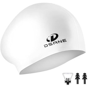 DSANE Womens Silicone Swim Cap for Long Hair,3D Ergonomic Design Silicone Swimming Caps for Women Men Adults Boys Girls with Ear Plug and Nose Clip - 1 of 1