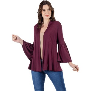 Womens Bell Sleeve Flared Open Front Cardigan - 24seven Comfort Apparel™ - 1 of 4