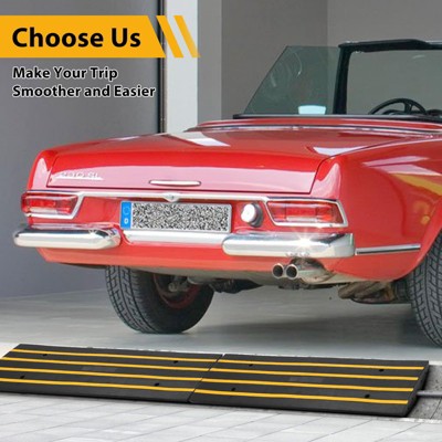 Rubber Curb Ramp, Rise Height Sidewalk Curb Ramp,Driveway Ramp or Forklifts, Trucks, Buses, Cars, Wheelchairs, Bikes