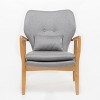 ORRD Grey Club Chair with Wood Frame, Modern Accent Armchair for Living Room - 2 of 4