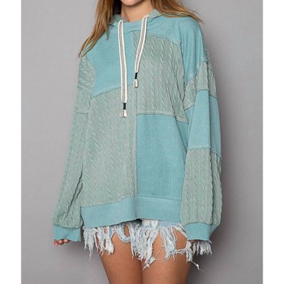 Women's Balloon Sleeve Cut Sew Sweater Knit Top - POL