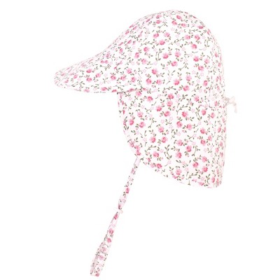 Hudson Baby Infant and Toddler Girl Sun Protection Hat, Pink Peony