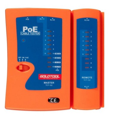 Monoprice Combo Function Cable Tester and PoE Finder, For Cable Continuity, Miswiring, Open Circuits, Short Circuits, Straight-Through Pinning