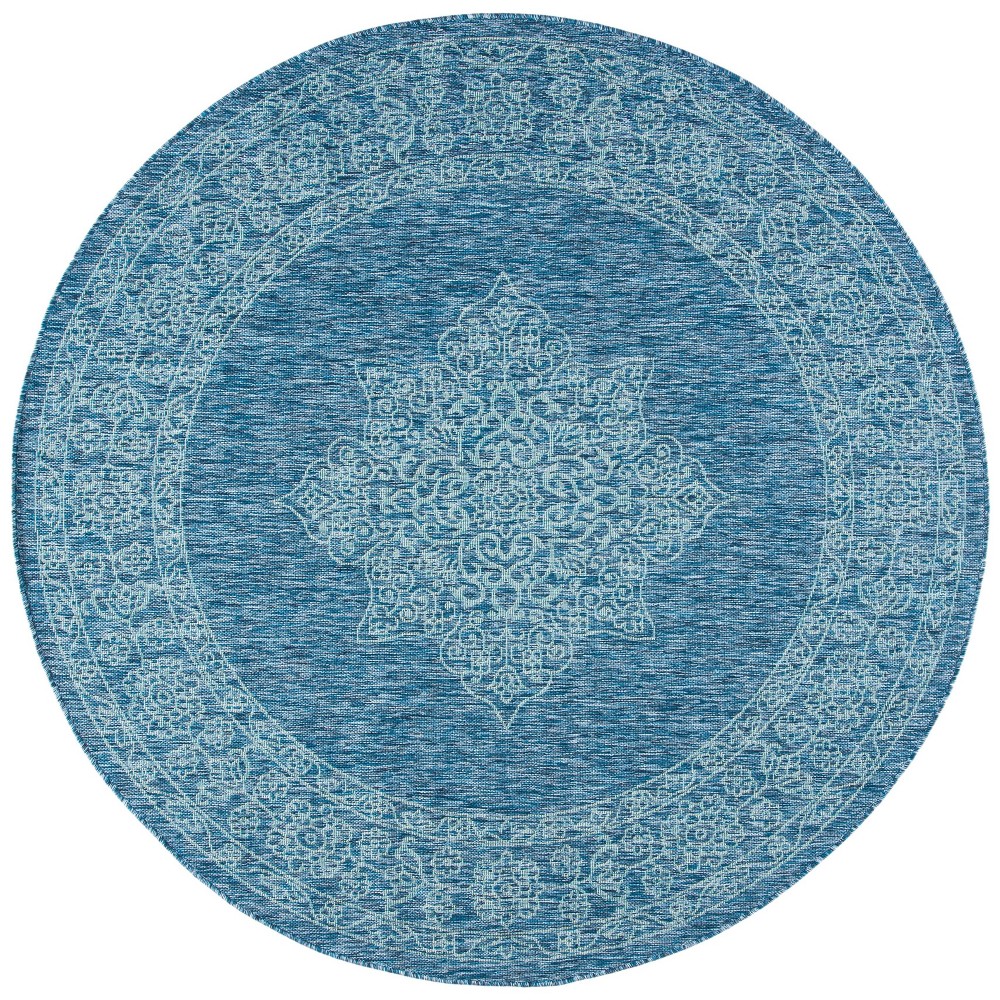 6'7in Round Cleora Outdoor Rug Navy/Ivory - Safavieh