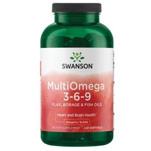 Swanson MultiOmega 3-6-9 - Non-GMO Flax Oil, Borage Oil, and Fish Oil Capsules - Essential Fatty Acids - 1 of 2
