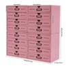 YIYIBYUS 16-Drawer Wooden Desktop Storage Box VIntage Filing Cabinet, Pink - 4 of 4