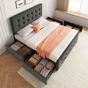 Full/Queen/King Size Bed Frame with 4 Storage Drawers and Headboard, Platform Bed Frame with Wooden Slats Support - 2 of 4