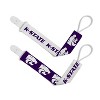 BabyFanatic Officially Licensed Unisex Pacifier Clip 2-Pack - NCAA Kansas State Wildcats - Officially Licensed Baby Apparel - 2 of 3
