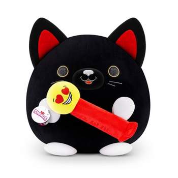 5 Surprise Snackles Series 1 Plush Black Cat and Pez