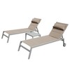 PAGED Outdoor Lounge Chairs with Side Table,3PC Outdoor Chaise Lounge Chair Set with Adjustable Backrest,2 Lounge chairs and 1Table - 2 of 4