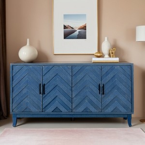 Sideboard Storage Cabinet with 4 Doors Adjustable Shelf,Freestanding Wooden Lacquer Decorative Buffet Cabinet - Leovsnove - 1 of 4