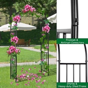 Metal Garden Arch Trellis Arbor, Wedding Arch Stand with Steel Frame,for Garden Arbor Trellis & Climbing Plant, Bridal Party & Ceremony Decorations - 1 of 4