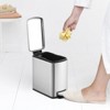 1.6 Gallon Slim Foot Pedal Trash Can, Stainless Steel Kitchen Trash Bin with Removable Inner Bin - 3 of 4