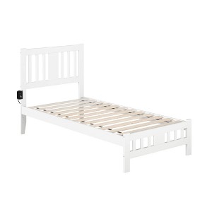 AFI Twin Tahoe Bed with Footboard White: Painted Wood Frame, No Box Spring Needed, Easy Clean - 1 of 4