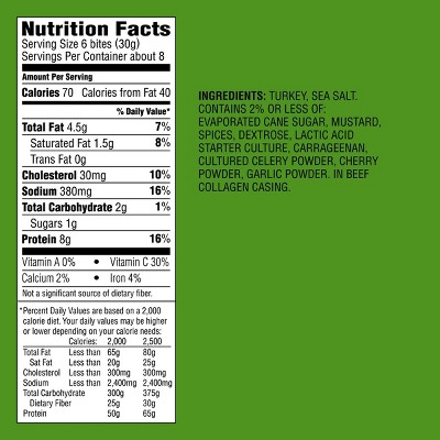 Turkey Sausage 8g Protein Snack Bites - 8oz - Good & Gather™