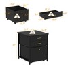 FUFU&GAGA Black Nightstand with Ample Storage - 3 - Drawer Bedside Table for Bedroom Organization - 3 of 4