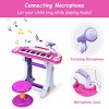 Infans 37 Key Electronic Keyboard Kids Toy Piano MP3 Input w/ Microphone and Stool Pink - 4 of 4