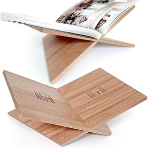 Large Clear Acrylic Book Stand 12.5"x9.5"x5.5”, Book Holder for Display & Reading Cookbooks, Art Books, Magazines - 1 of 4