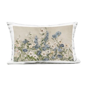 Stupell Industries Garden Blossoms in Blue & White Outdoor Decorative Throw Pillow, 14 x 20 - 1 of 3