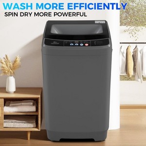 KRISRATE 17.8Lbs Portable Washing Machine, 2.4 Cu.ft Full Automatic Portable Washer with 10 Programs 8 Water Levels, Drain Pump, Glass Top Lid - 1 of 4