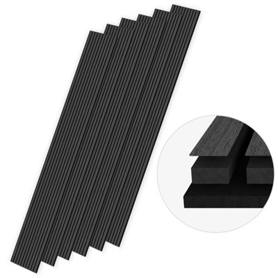SMARTSTANDARD 94.09 in. x 7.87 in. x 0.9 in. Slat Wood Acoustic Sound Absorbing 3D Decorative Wall Paneling, 6-Pack