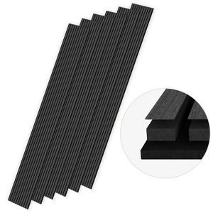 SMARTSTANDARD 94.09 in. x 7.87 in. x 0.9 in. Slat Wood Acoustic Sound Absorbing 3D Decorative Wall Paneling, 6-Pack - 1 of 1