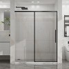 60"x72" Semi-Frameless Sliding Shower Door, 1/4"(6mm) Clear Tempered Glass with Easy-Clean Coating, Stainless Steel Hardware, Matte Black Finish - 2 of 4