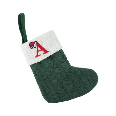 Unique Bargains Christmas Stockings Knitted Fabric Green 7.87"x5.91" 1 Pcs