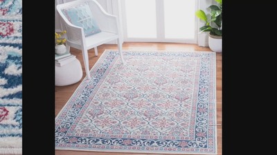 Brentwood Light Grey and Blue Synthetic 8' x 10' Non-slip Area Rug