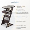 Convertible Wooden High Chair for Babies and Toddlers - Baby Feeding &Toddler Dining Chair with Removable Tray, Cushion and Harness - 2 of 4