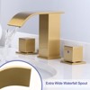 WOWOW Square 8 in. Widespread Double Handle Waterfall Bathroom Faucet - 3 of 4