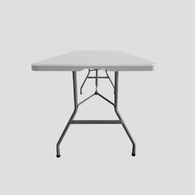 Granite White 6' Folding Table with Powder-Coated Steel Legs
