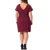 Agnes Orinda Women's Plus Size Elegant Floral Lace Bateau V Neck Short Sleeves Bodycon Dresses - 4 of 4