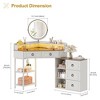 Fredees Corner Vanity Desk with 3-Color LED Mirror and Charging Station - 2 of 4