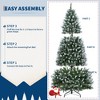 Prelit Artificial Christmas Tree with Warm White Lights, Waterproof Flocked Slim Xmas Tree - 4 of 4