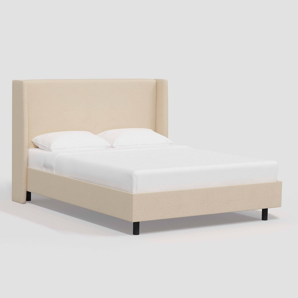 Photos - Wardrobe Full Antwerp Wingback Platform Bed in Velvet Pearl - Threshold™