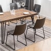 NicBex Dining Room Table Set for 6 Industrial Dining Table Set with Wooden Tabletop, 6 Faux Leather Chairs for Kitchen - 3 of 4