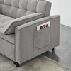 54.3'' Fabric 2-Seater Sofa Bed with 2 Pillows, Solid Wood Frame and High-Density Sponge Cushioning - 4 of 4