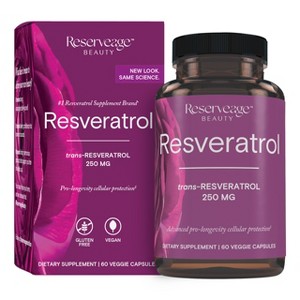 Reserveage Beauty, Resveratrol 250 mg, Antioxidant Supplement for Heart and Cellular Health, Supports Healthy Aging, Paleo, Keto - 1 of 4
