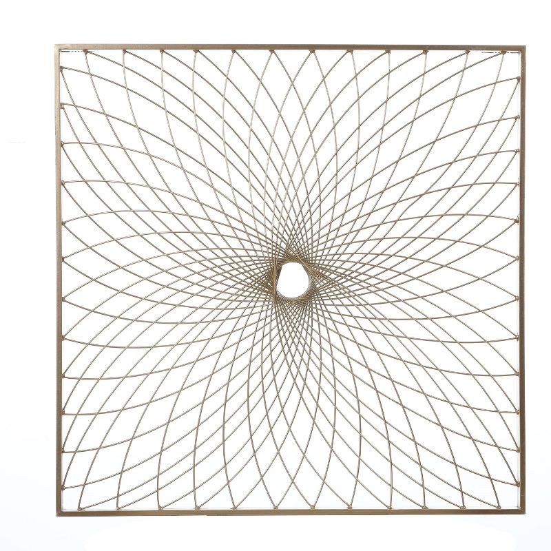 LuxenHome Gold Metal Spiral Flower Square Frame Wall Decor, 1 of 9