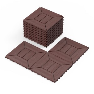 Hrinhom 44 pieces New 12 inch balcony deck tiles, DIY interlocking deck floor tiles - 1 of 4