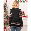 Coolmee Family Christmas Sweater Crew Neck Reindeer Snowflakes Knitted Pullover for Women - 4 of 4