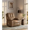 GustoWave 22'' W Rocker Swivel Reclining Chair, Lazy Recliner Sofa, PU Leather Swivel Recliner, Side Pocket and Cup Holder for Nursery and Adults - 3 of 4