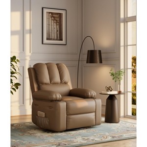 Oversized Recliner Chairs with Heat and Massage - Swivel Lazy Recliner Chair for Adults- Manual Chair with Cup Holder, Bedrooms and Nurseries - 1 of 4