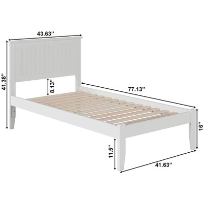 Nantucket Twin Light Wood Frame Bed with Drawer and Slats