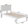 AFI Furnishings Nantucket Twin Platform Bed with Open Footboard and Turbo Charger in White - 2 of 4